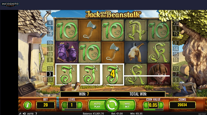 Incognito Casino jack and the beanstalk